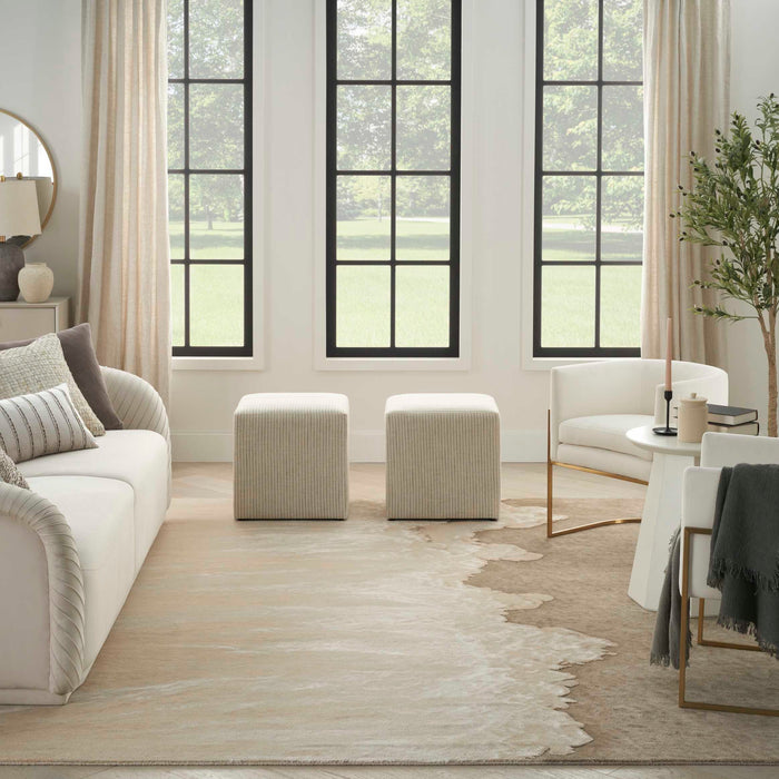 Christopher Guy Wool & Silk Sand CGS38 Wool Blend Contemporary Area Rug - 8 Ft x Square