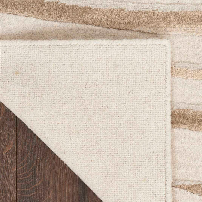Christopher Guy Wool & Silk Ivory Sand CGS39 Wool Blend Contemporary Area Rug - 6 Ft x Round