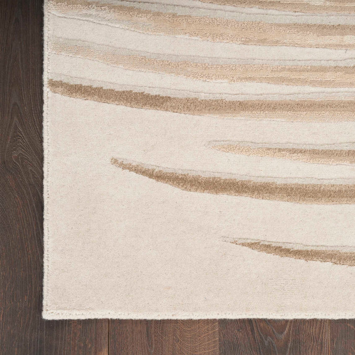 Christopher Guy Wool & Silk Ivory Sand CGS39 Wool Blend Contemporary Area Rug - 6 Ft x Round