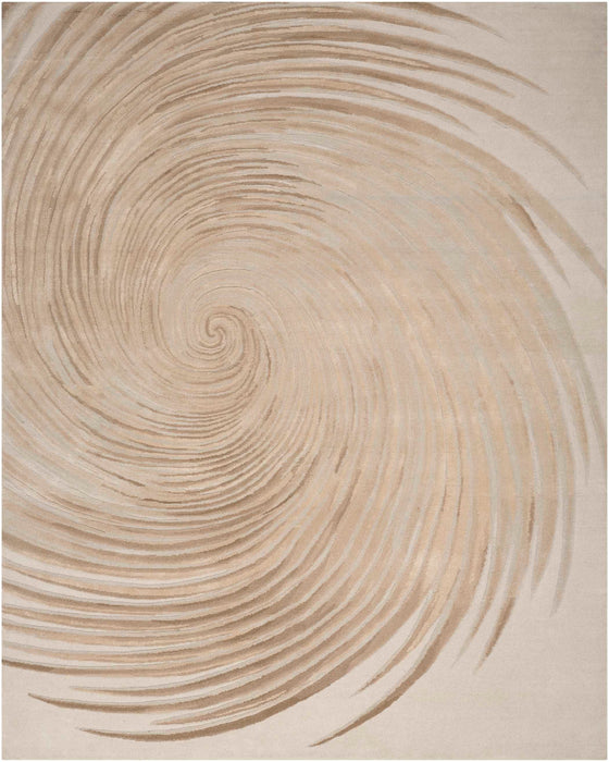 Christopher Guy Wool & Silk Ivory Sand CGS39 Wool Blend Contemporary Area Rug - 6 Ft x Round