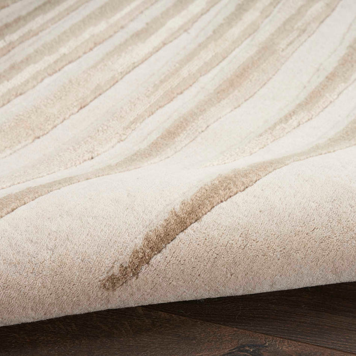 Christopher Guy Wool & Silk Ivory Sand CGS39 Wool Blend Contemporary Area Rug - 8 Ft x Round