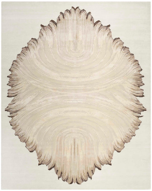 Christopher Guy Wool & Silk Sand Shell CGS45 Wool Blend Contemporary Area Rug - 2 Ft x 3 Ft