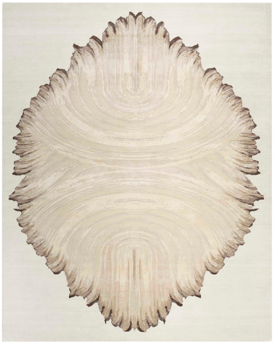 Christopher Guy Wool & Silk Sand Shell CGS45 Wool Blend Contemporary Area Rug - 12 Ft x Square