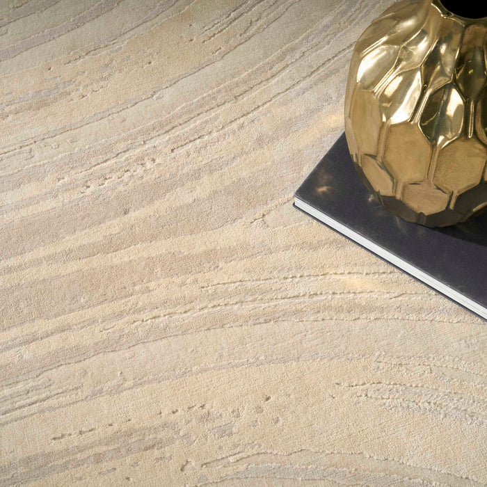 Christopher Guy Wool & Silk Sand Shell CGS45 Wool Blend Contemporary Area Rug - 8 Ft x Square