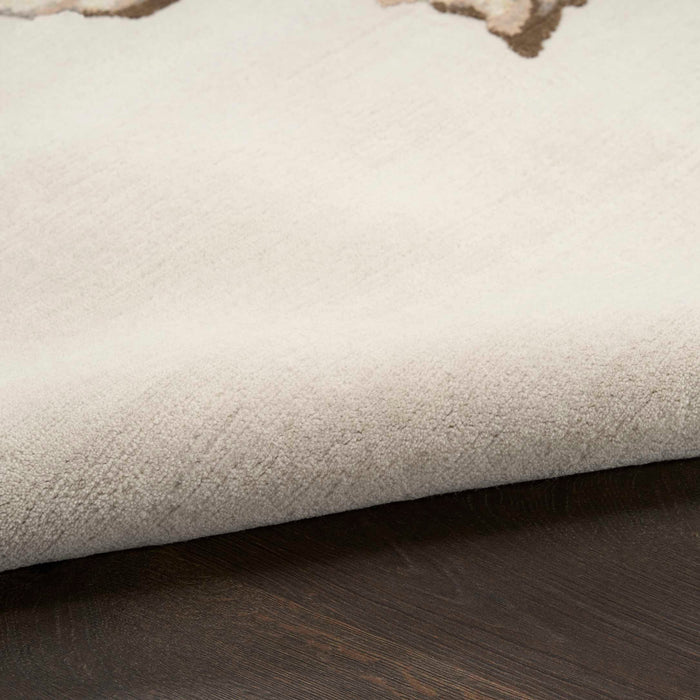 Christopher Guy Wool & Silk Sand Shell CGS45 Wool Blend Contemporary Area Rug - 8 Ft x Square