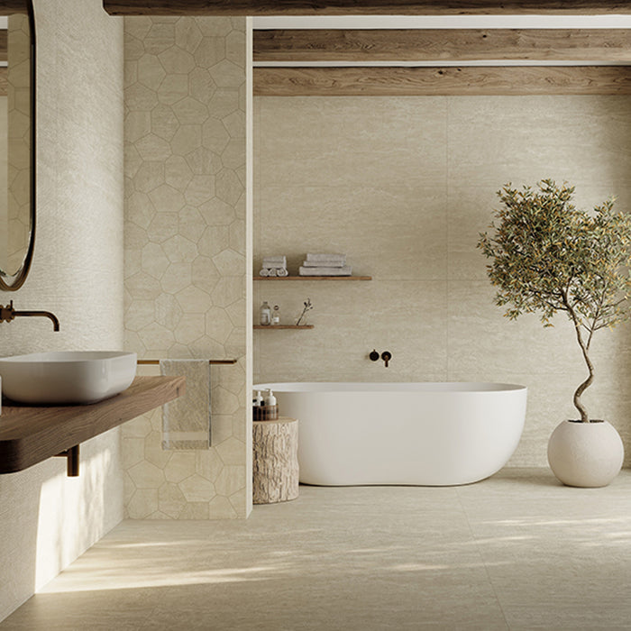 Cliffside Porcelain Deco Beige Tile Matte 1