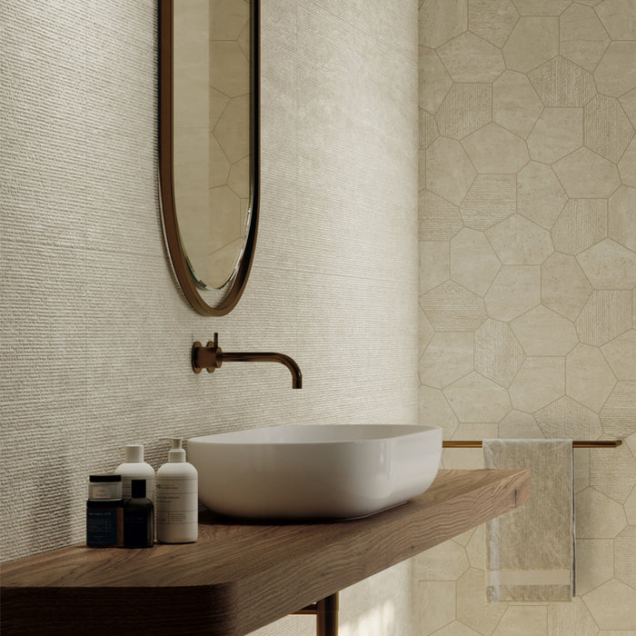 Cliffside Porcelain Deco Beige Tile Matte 4
