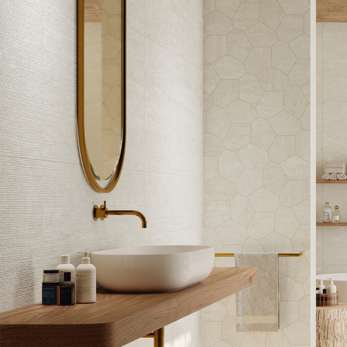 Cliffside Porcelain Deco White Tile Matte 4