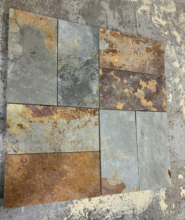 China Multi Color Slate Natural Cleft Tile - 6" x 24" x 1/2" - 3/4"
