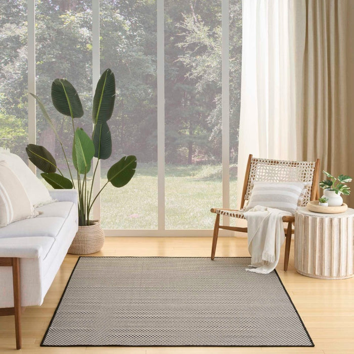 Courtyard Polypropylene & Polyester Black White COU01 BLKWT