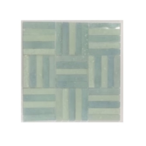 Full Sheet Sample - Artesano Reciclado Yosemite Basket Weave Marble Mosaic - 10.5" x 10.5" Glossy & Frosted
