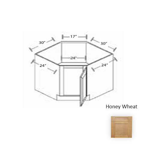Framed Shaker Deluxe Wood Honey Wheat Base Cabinet Natural clear coat 1