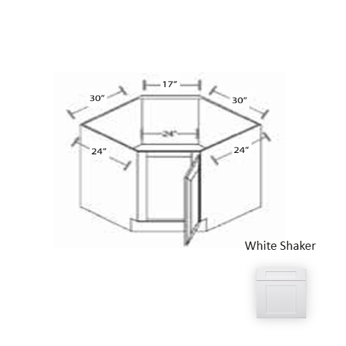 Framed Shaker Premium Wood White Shaker Base Cabinet Natural clear coat 1