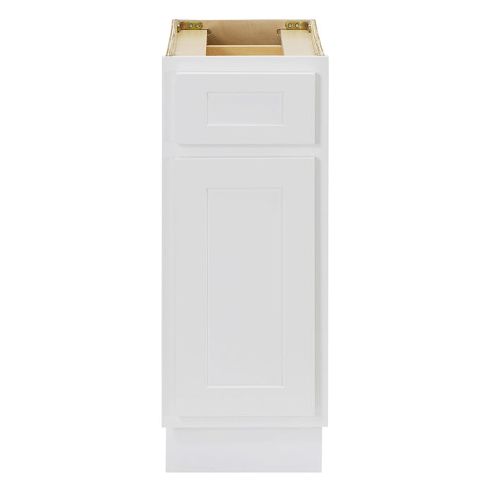 CVD White Wood Freestanding 1 Drawer Bathroom Cabinet - 12" x 32.5" 1