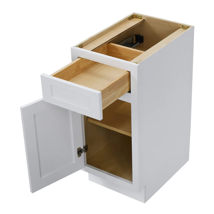 CVD White Wood Freestanding Bathroom Cabinet - 15" x 21" x 32.5"