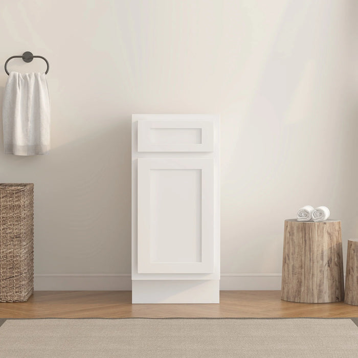 CVD White Wood Freestanding Bathroom Cabinet - 15" x 21" x 32.5"