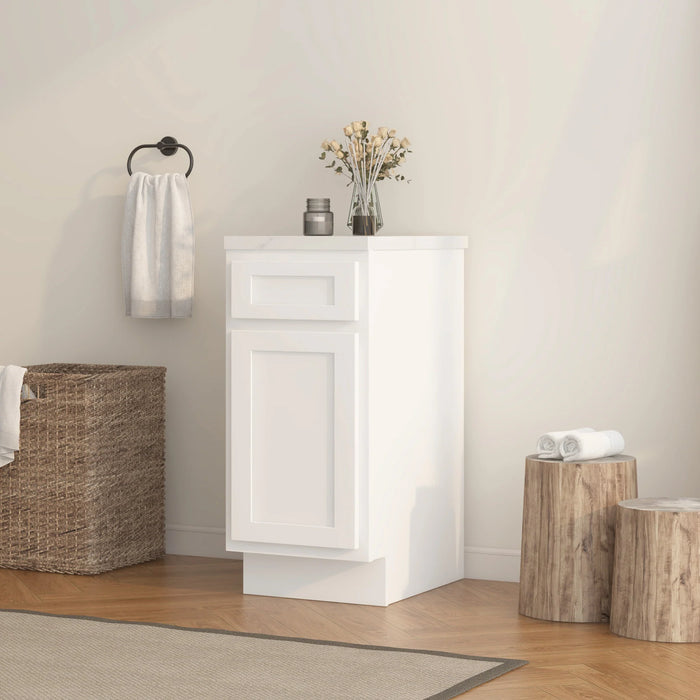 CVD White Wood Freestanding Bathroom Cabinet - 15" x 21" x 32.5"