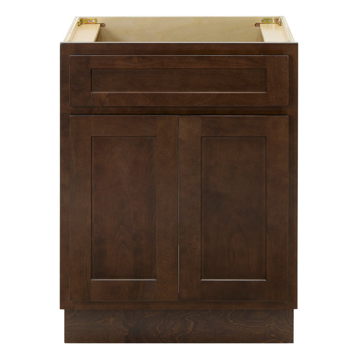 CVD Brown Wood Freestanding Without Sink Bathroom Cabinet - 24" x 32.5" 1