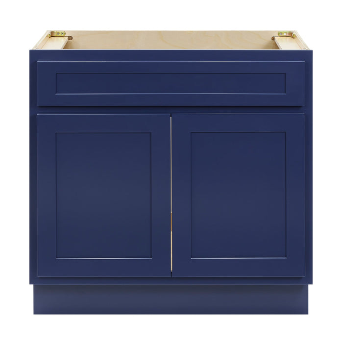 CVD Blue Wood Freestanding Without Sink Bathroom Cabinet - 30" x 32.5" 1