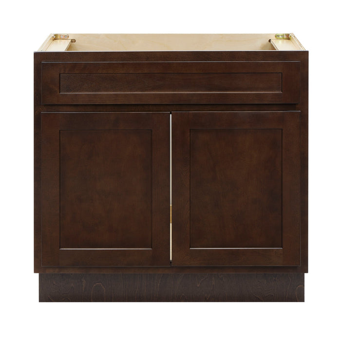 CVD Brown Solid Wood Freestanding Without Sink Bathroom Cabinet - 33" x 32.5" 1