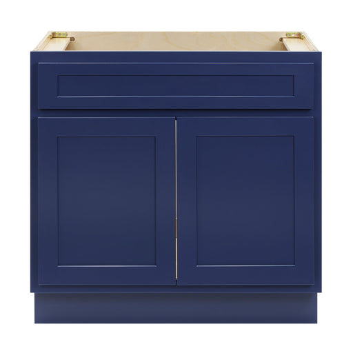 CVD Blue Solid Wood Freestanding Without Sink Bathroom Cabinet - 36" x 32.5" 1