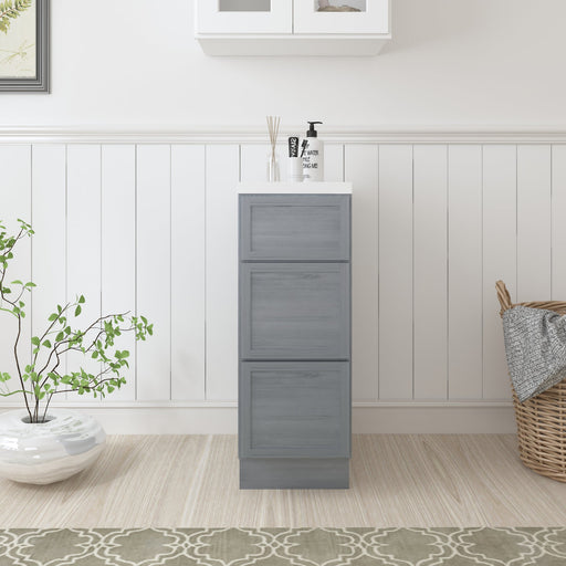 CVJ Silver Solid Wood 3 Drawers Bathroom Cabinet - 12" x 32.5" 1