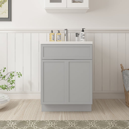 CVJ Grey Solid Wood Bathroom Cabinet - 24" x 32.5" 1