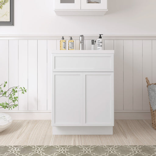 CVJ White Solid Wood Bathroom Cabinet - 15" x 32.5" 1