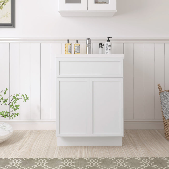 CVJ White Solid Wood Bathroom Cabinet - 15" x 32.5" 1