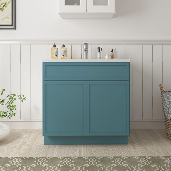 CVJ Green Solid Wood Bathroom Cabinet - 33" x 32.5" 1