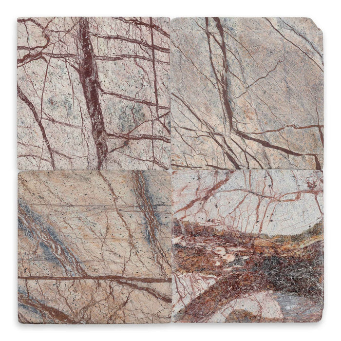 Full Tile Sample - Cafe Forest Marble Tile - 6" x 6" x 3/8" Tumbled