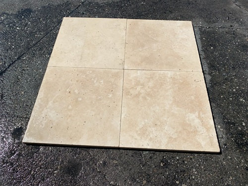 Cafe Light Travertine Paver - 24" x 24" x 1 1/4" Tumbled