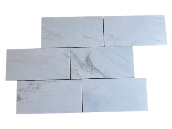 Full Tile Sample - Calacatta Umber Marble Tile - 12" x 24" x 3/8" Honed