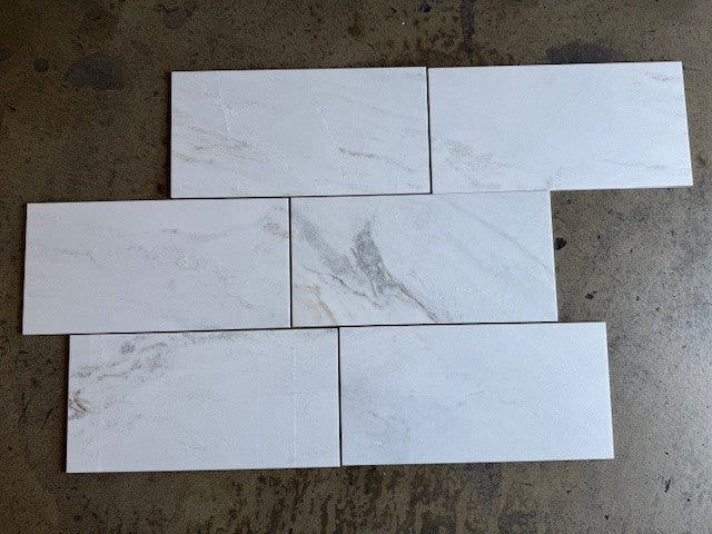 Calacatta Umber Honed Marble Tile - 12" x 24"