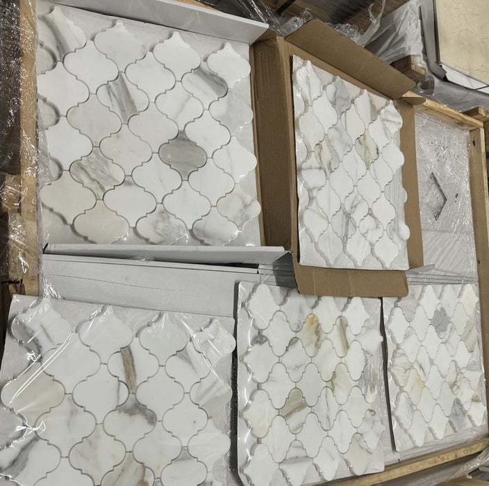 Polished Calacatta Gold Casablanca Marble Mosaic - Arabesque