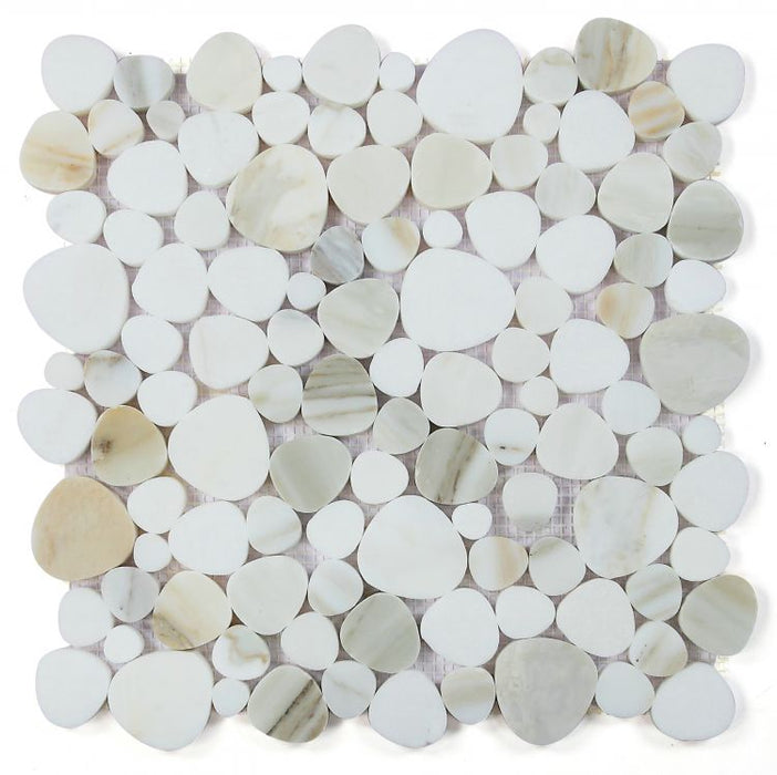 Calacatta Gold Polished Marble Mosaic - Pebble x 8 MM