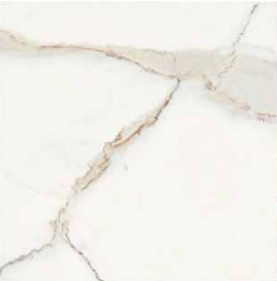 Full Tile Sample - Antique Marble Calacatta Pure Porcelain Tile - 12" x 24" x 3/8" Polished
