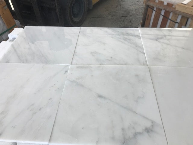 Calacatta Luxor Polished Marble Tile - 12" x 12" x 3/8"