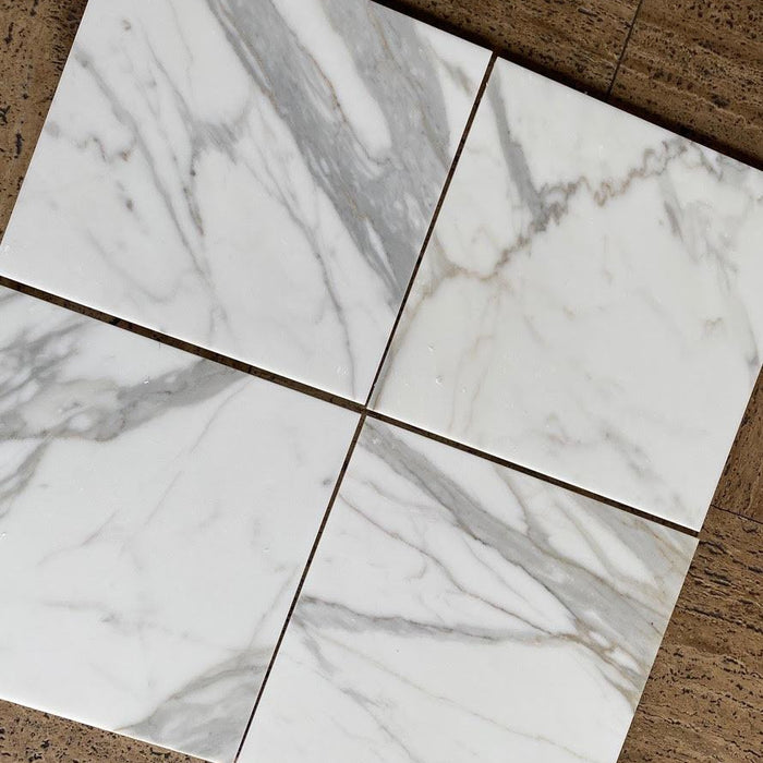 Calacatta Gold Marble Tile - 12" x 12" x 3/8" Polished