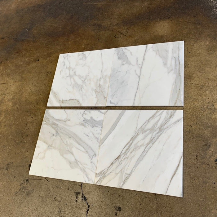 Calacatta Gold Marble Tile - 18" x 18" x 3/8" Polished
