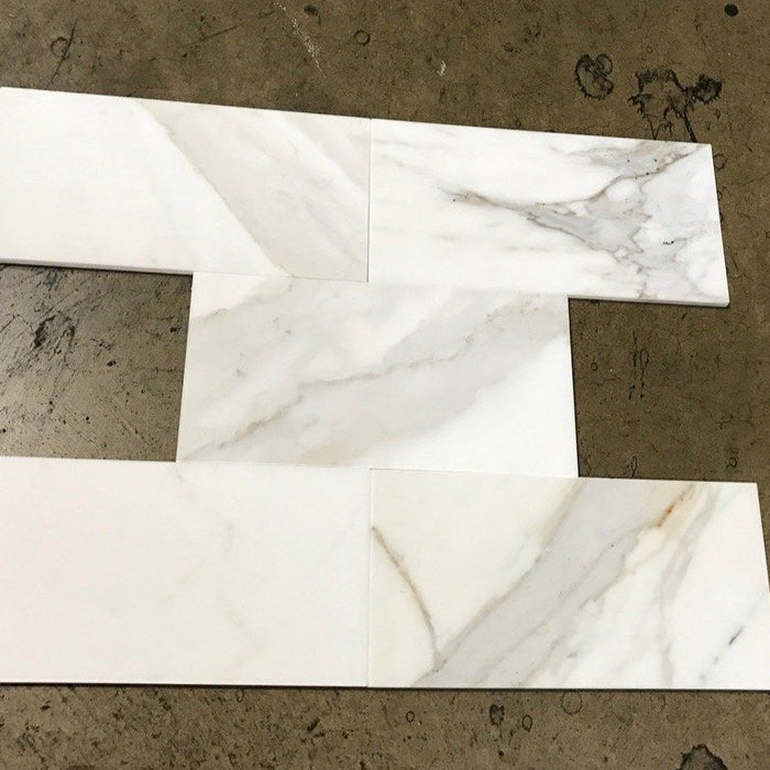 Calacatta Gold Marble Tile - 6" x 12" Polished