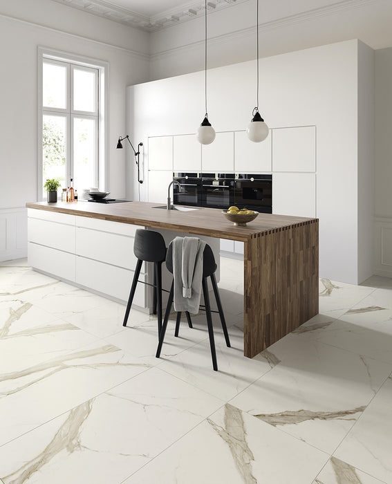 Calcutta Gold DC Porcelain Gold Ivory Tile Matte 1