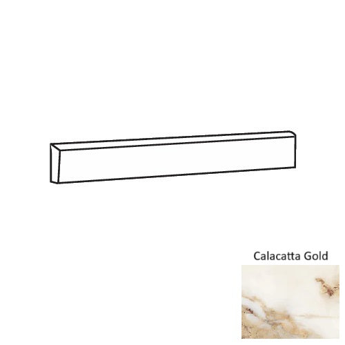 Classica Calacatta Gold Porcelain Floor & Wall Trim - 3" x 24" Bullnose