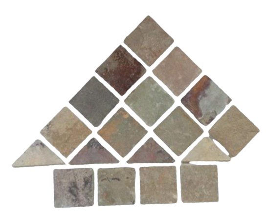 Full Tile Sample - Camel Slate Tile - 4" x 4" x 3/8" Tumbled