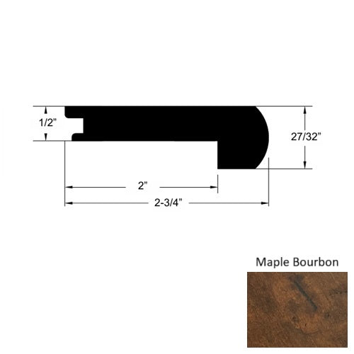 Camino II Wood Maple Bourbon Round Stair Nose Urethane 1