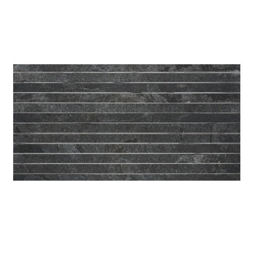 Canyon Black Porcelain Mosaic - 1" x 24"