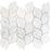 Full Sheet Sample - Hybrid Cararra Waterjet Design Leaf Marble Mosaic - 10.50" x 12" Stone
