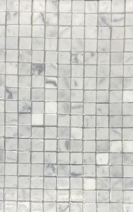 Carrara Venatino Polished Marble Mosaic - 5/8" x 5/8"