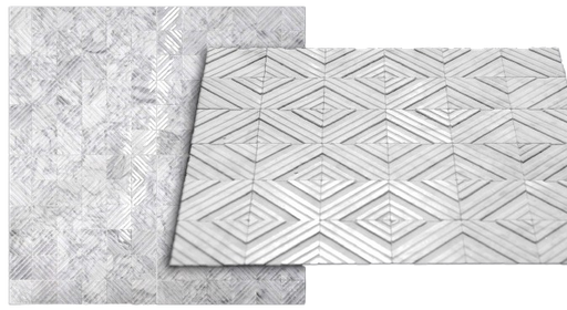 Carrara Marble Mosaic - 2" Diamond Carved Polished