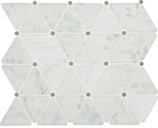 Carrara White Marble Mosaic - 2 3/4" x 2 1/2" Triangle